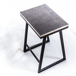 METAL STOOL, made from recycled metal and plywood by KASKI DESIGN.