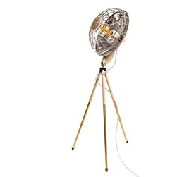 VINTAGE FOCALIPSE HEAT LAMP, repurposed as a floor lamp. Polished, rewired and joined with tripod by KASKI DESIGN