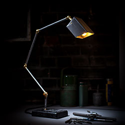 MACHINIST, handmade table lamp by KASKI DESIGN in the spirit of vintage machinist lights.