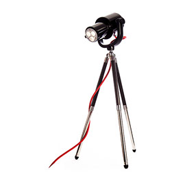 VINTAGE LIVAL INDUSTRIAL SPOT LIGHT, rewired and joined with tripod by KASKI DESIGN