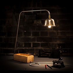LONDON BRICK TABLE LAMP, made from reclaimed London Brick and recycled metal by KASKI DESIGN.