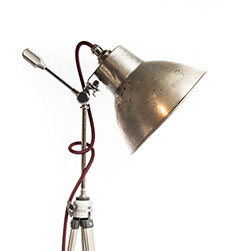 VINTAGE SMALL PHOTAX STUDIO LIGHT, rewired and joined with tripod by KASKI DESIGN