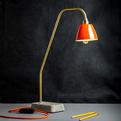 SB TABLE LAMP, concrete base and melamine lampshade. available in various colours. Design by KASKI DESIGN.