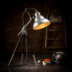 VINTAGE PHOTAX BEEHIVE STUDIO LIGHT, joined with vintage Velbon tripod and rewired by KASKI DESIGN