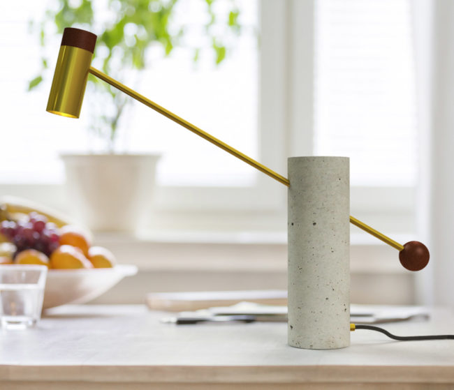 Sirkka Concrete and Brass Table Lamp